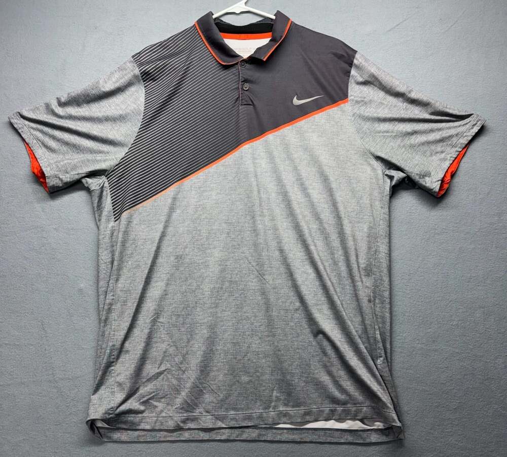 Nike Golf Dri-FIT Gray Polo Shirt XL 684663-065